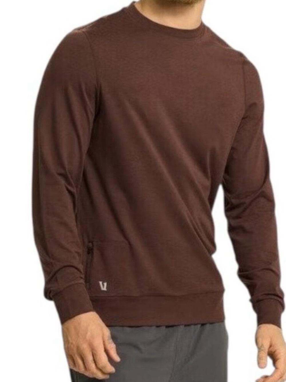 Vuori Men’s Ponto Performance Crew Size Large Brown